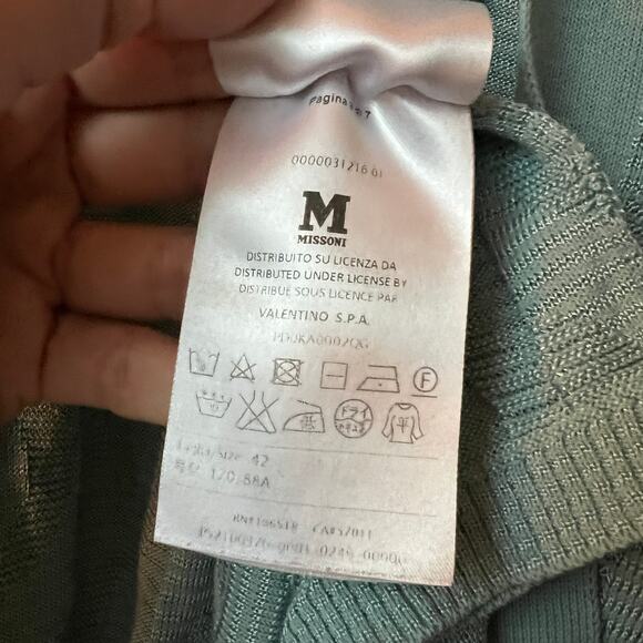 Missoni Swirl Knit Light Blue Open Front Cardigan Size 42 - Picture 5 of 6